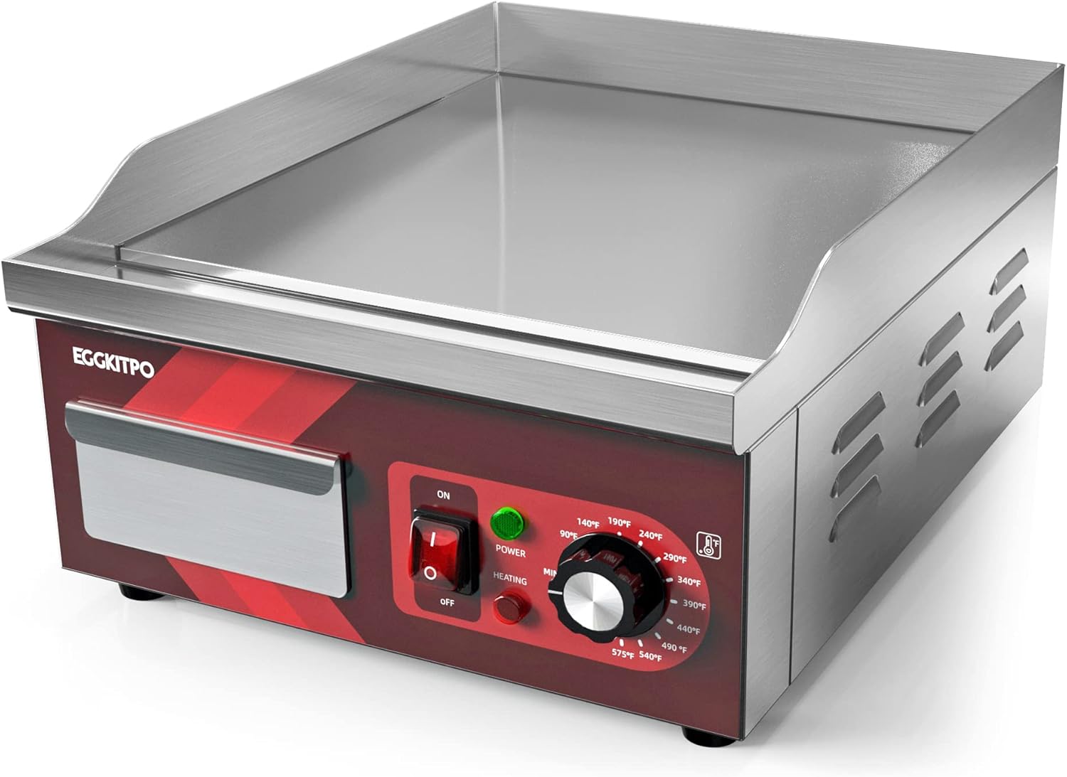 Electric Griddle Flat Top - 14 Inch Electric Griddle 120V 1800W,