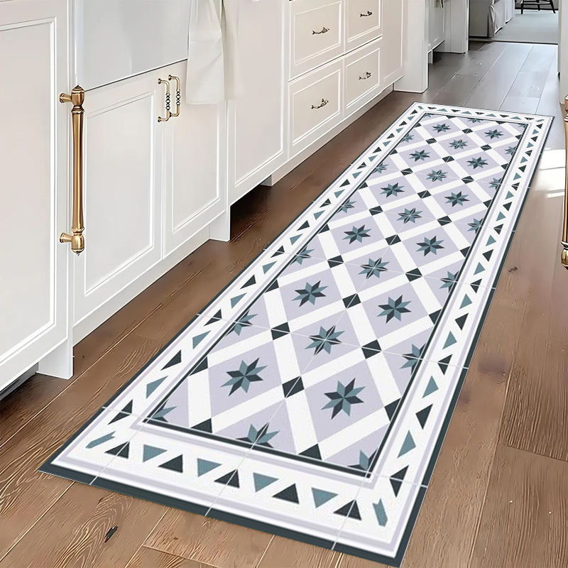 Commercial Kitchen Tile Flooring - Vintage Floral Tile Pattern Carpet Mat