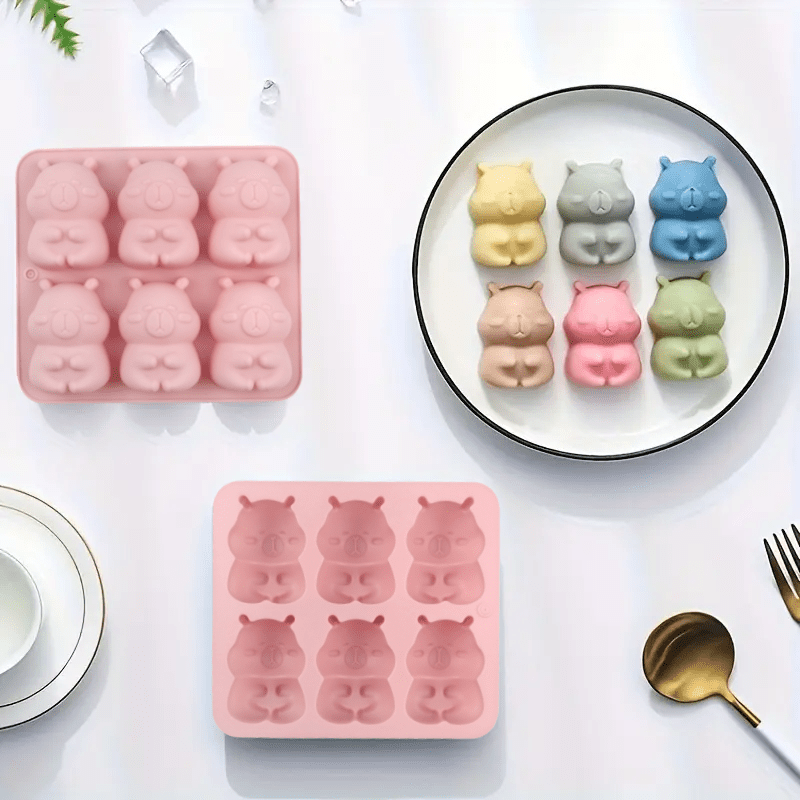 Ice Cream Mochi Maker - 6 Cavities Cute Bear Cake Mold