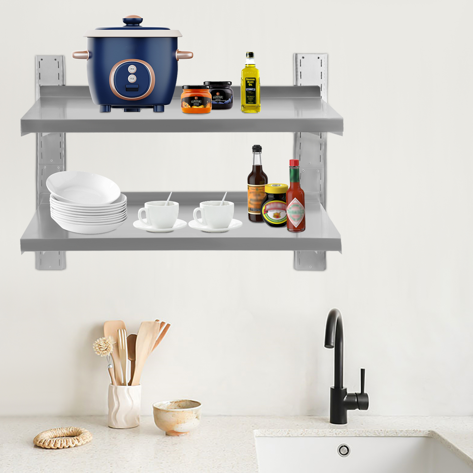 Wall Shelf Commercial Kitchen - Commercial Stainless Steel Wall Shelf, Anti-rust,
