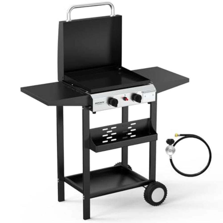 Electric Griddle Flat Top - 2 Burner Portable Propane Griddle 20000