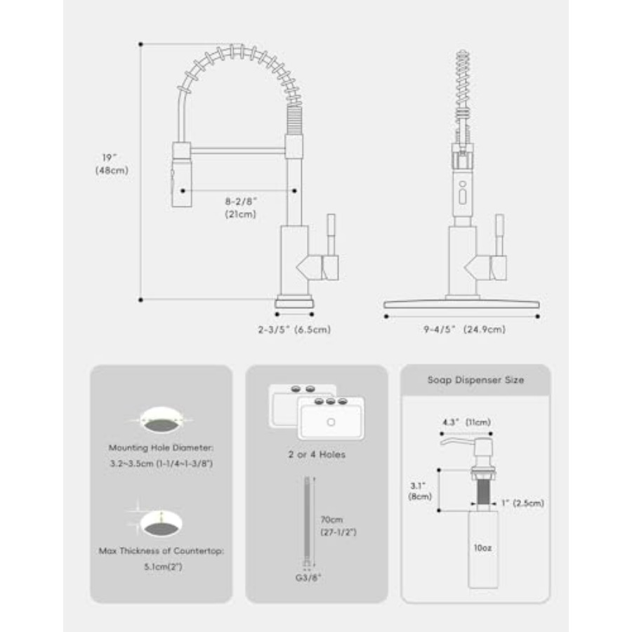 Black Kitchen Faucet with Pull - Commercial Kitchen Sprayer avis et prix