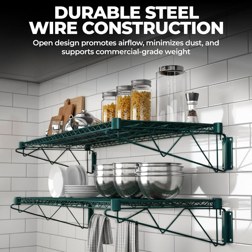 Premium Epoxy Green Wire Wall  - Wall Shelf Commercial Kitchen avis et prix