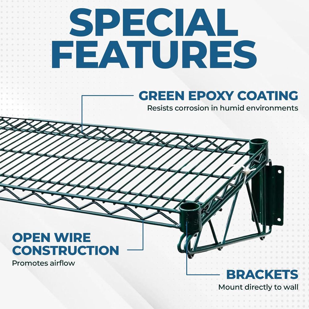 Premium Epoxy Green Wire Wall  - Wall Shelf Commercial Kitchen avis et prix