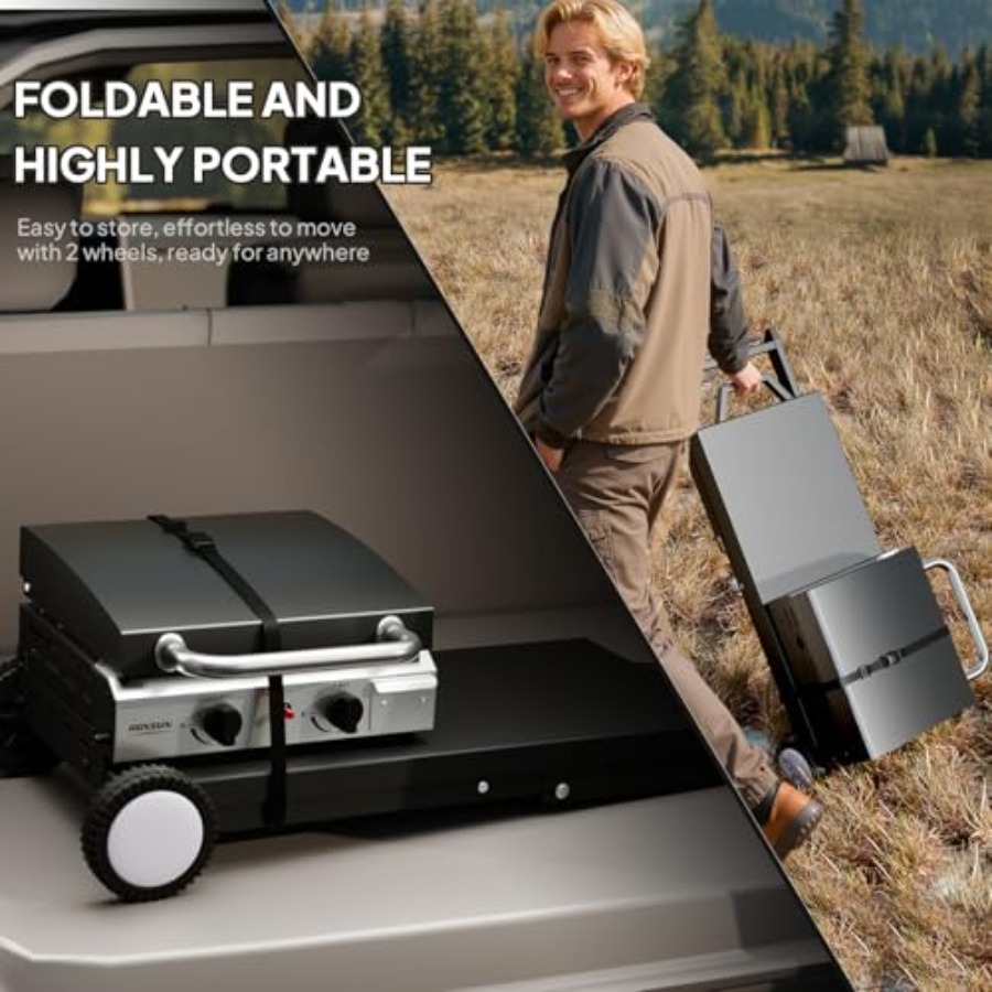 2 Burner Foldable Propane Grid - Electric Griddle Flat Top avis et prix