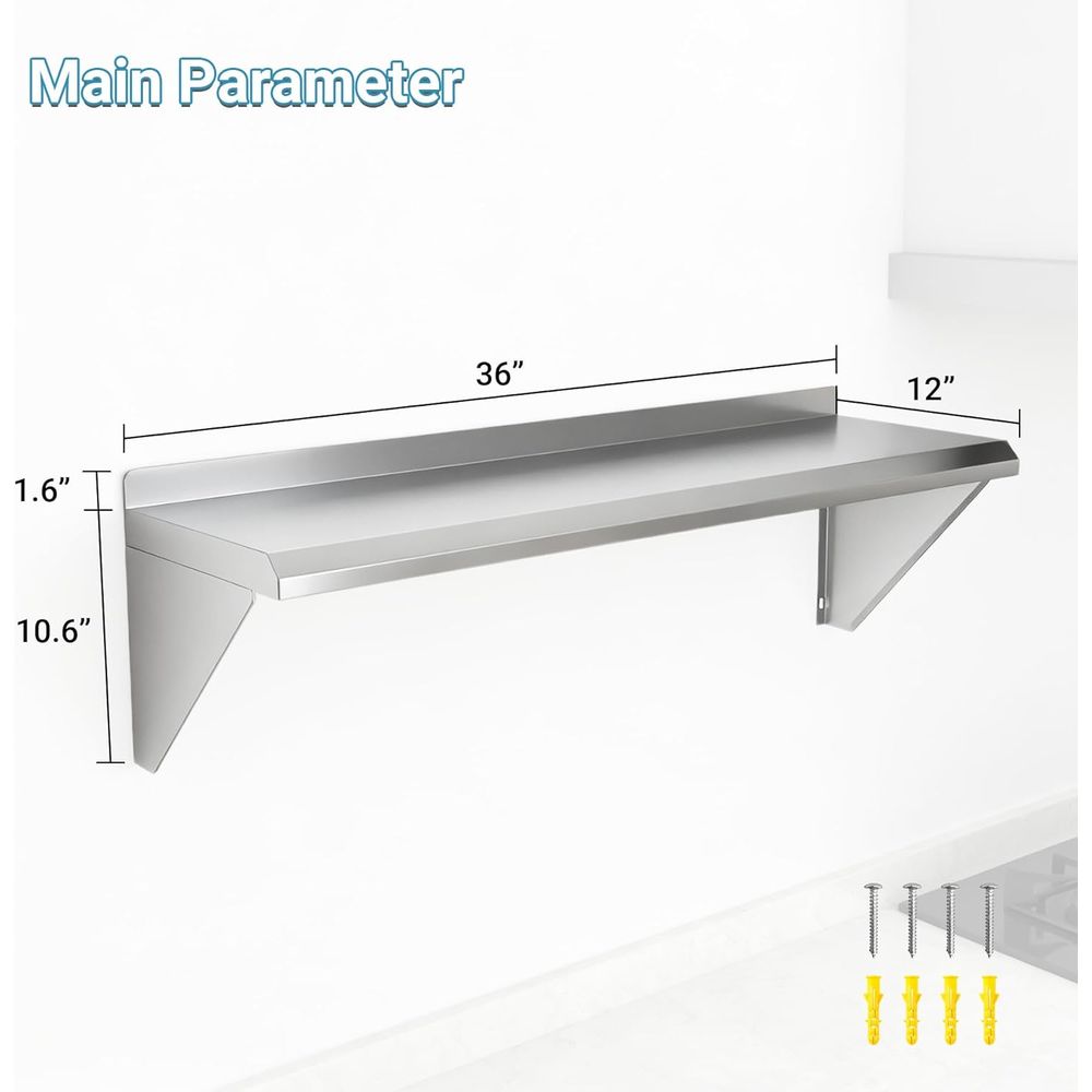 12 x 36 Dual Pack, 300lbs Capa - Wall Shelf Commercial Kitchen avis et prix