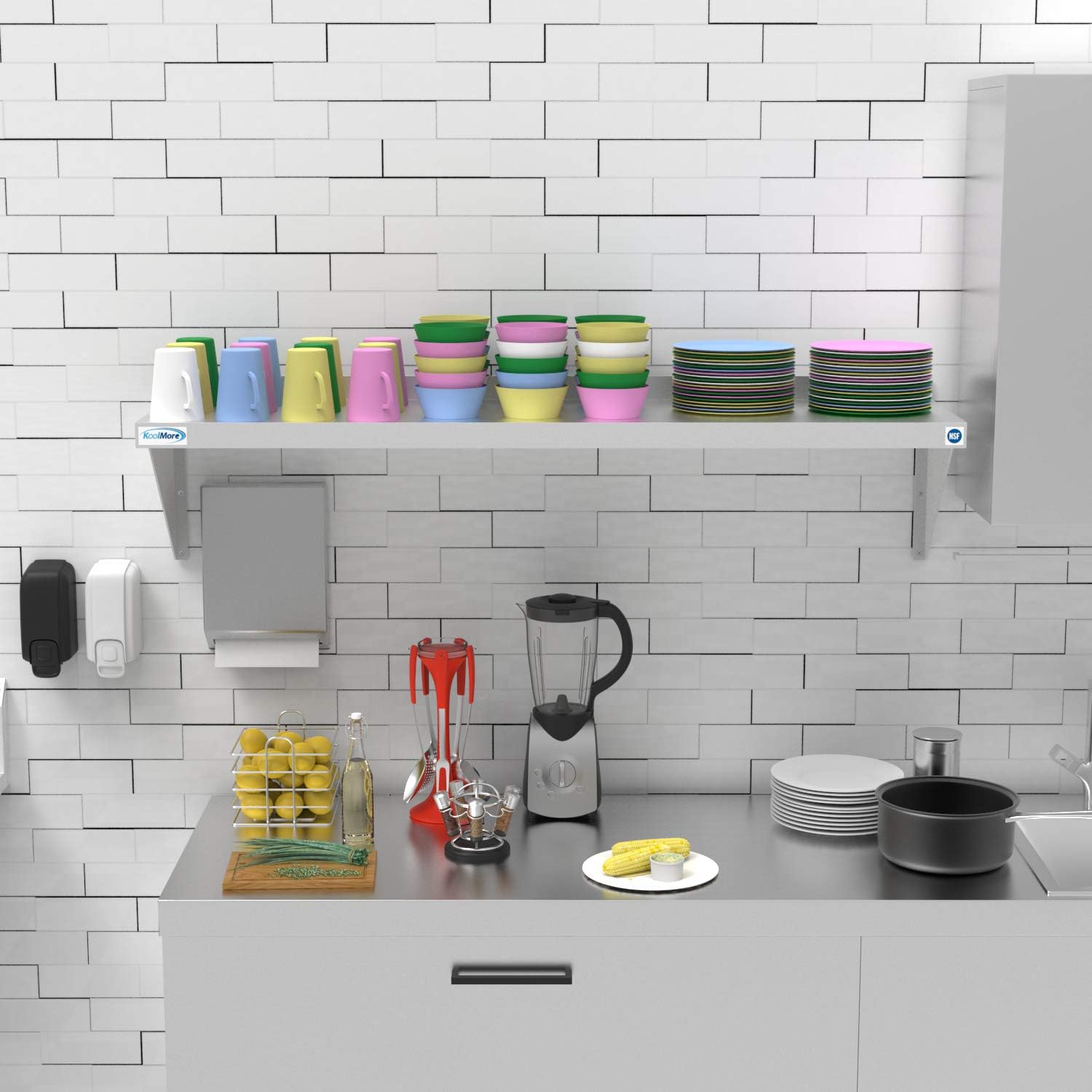 KoolMore NSF Stainless Steel W - Wall Shelf Commercial Kitchen avis et prix