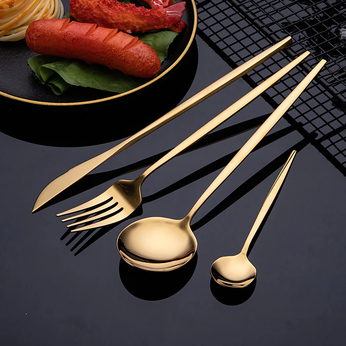 24pcs Gold Flatware Set Stainl - Commercial Kitchen Knives avis et prix
