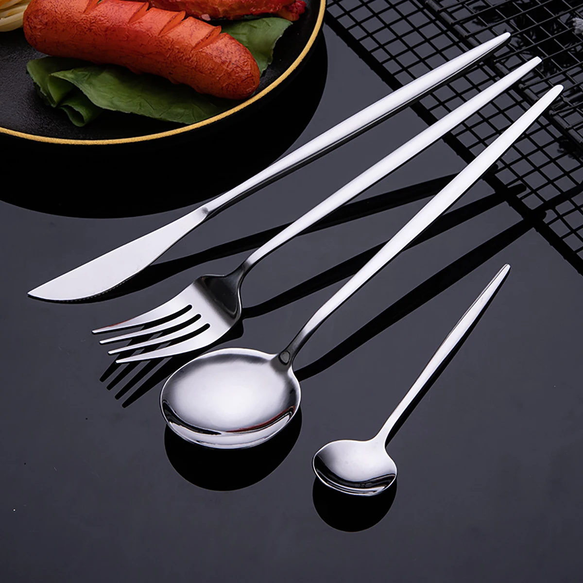 24pcs Gold Flatware Set Stainl - Commercial Kitchen Knives avis et prix