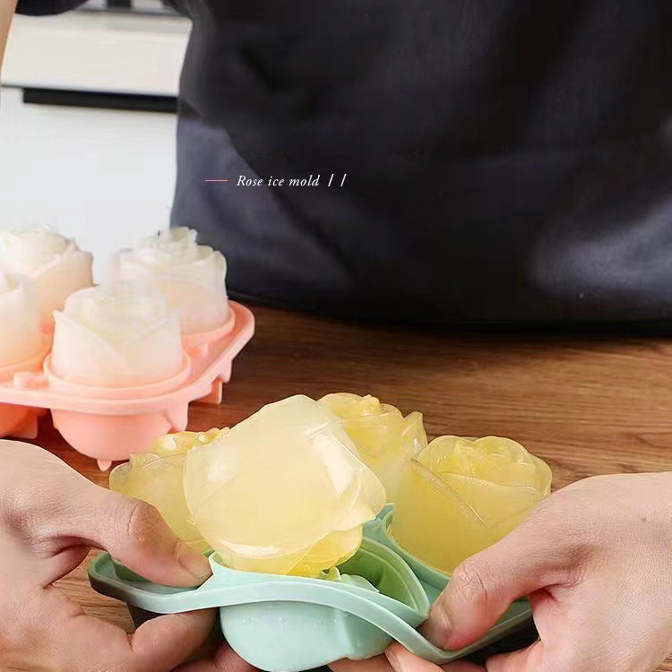 3D Rose Ice Molds 4 Holes Ice  - Commercial Kitchen Utensil Holder avis et prix