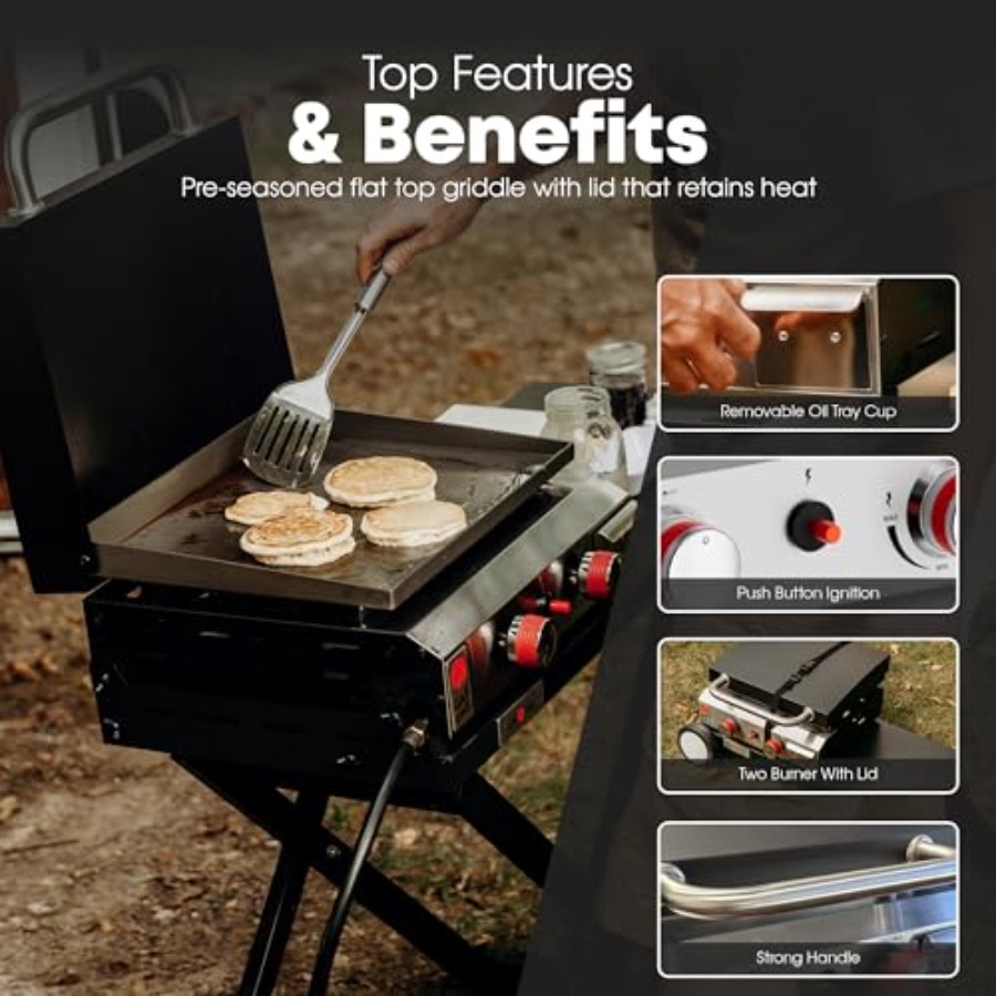 GasOne Flat Top Gas Grill with - Electric Griddle Flat Top avis et prix