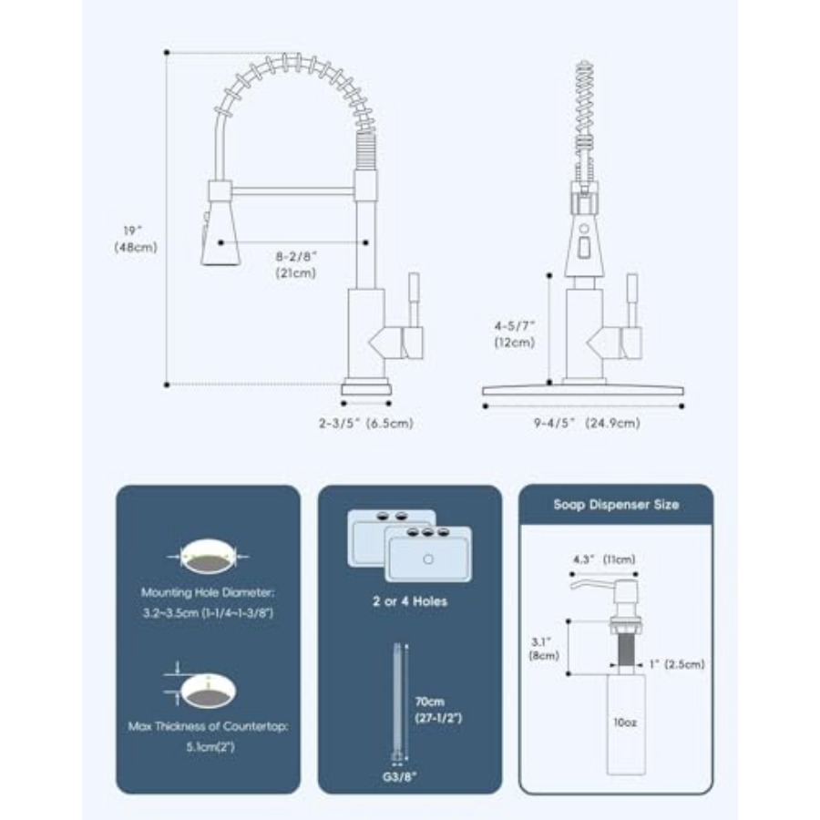 Black Kitchen Faucet with Soap - Commercial Kitchen Sprayer avis et prix