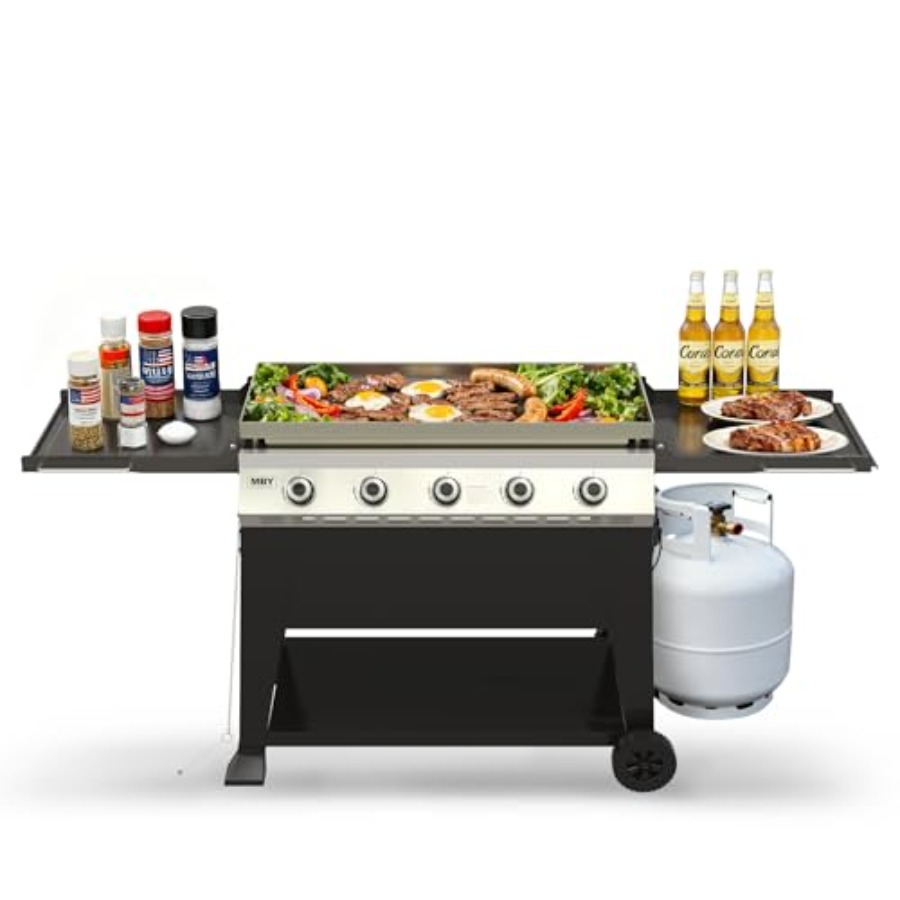 5 Burner Propane Grill with Ra - Electric Griddle Flat Top avis et prix
