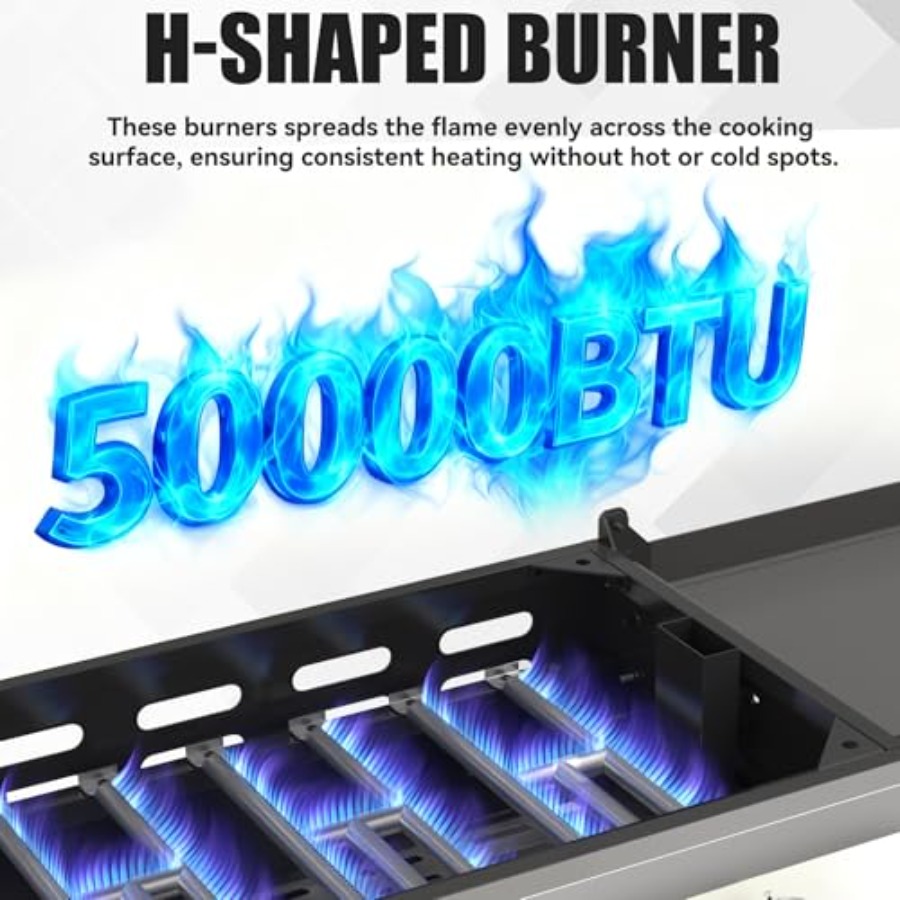 5 Burner Propane Grill with Ra - Electric Griddle Flat Top avis et prix