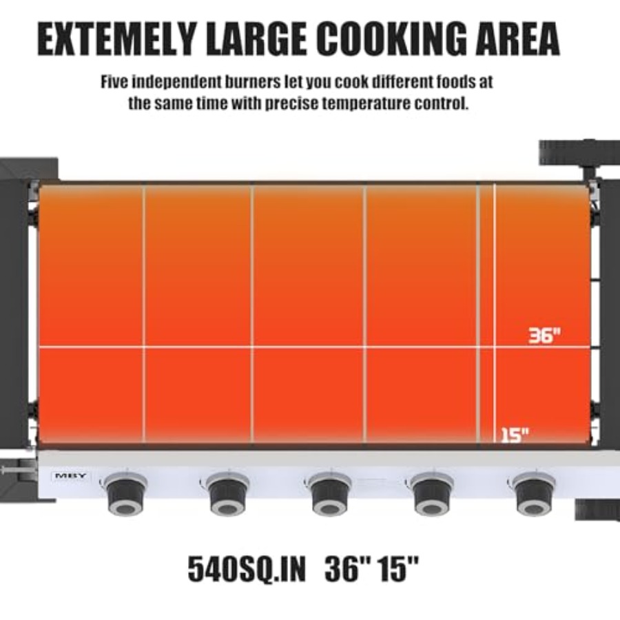 5 Burner Propane Grill with Ra - Electric Griddle Flat Top avis et prix