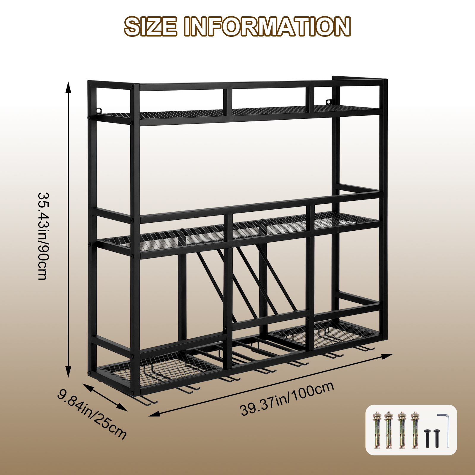 3 Tiers Wall Mounted Wine Rack - Wall Shelf Commercial Kitchen avis et prix