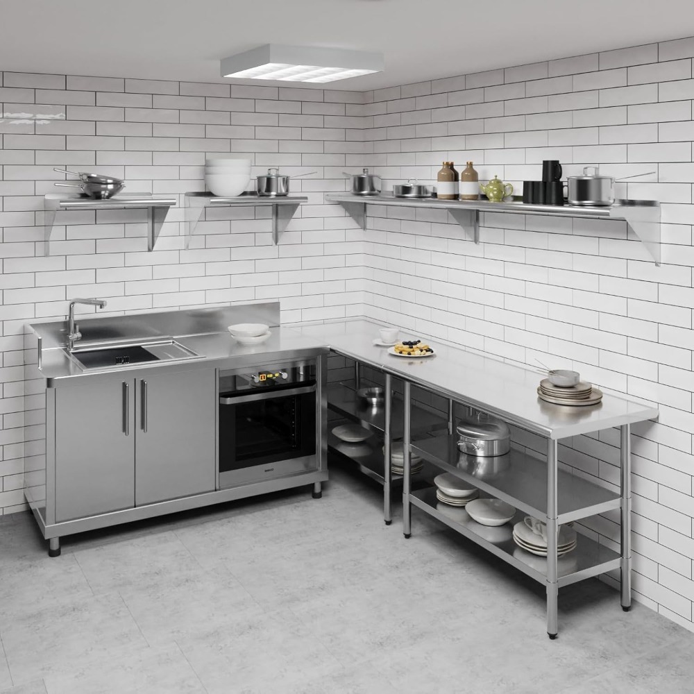 12x96in Stainless Steel Wall S - Wall Shelf Commercial Kitchen avis et prix