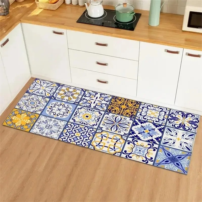 Blue Yellow Vintage Tile Colla - Commercial Kitchen Tile Flooring avis et prix