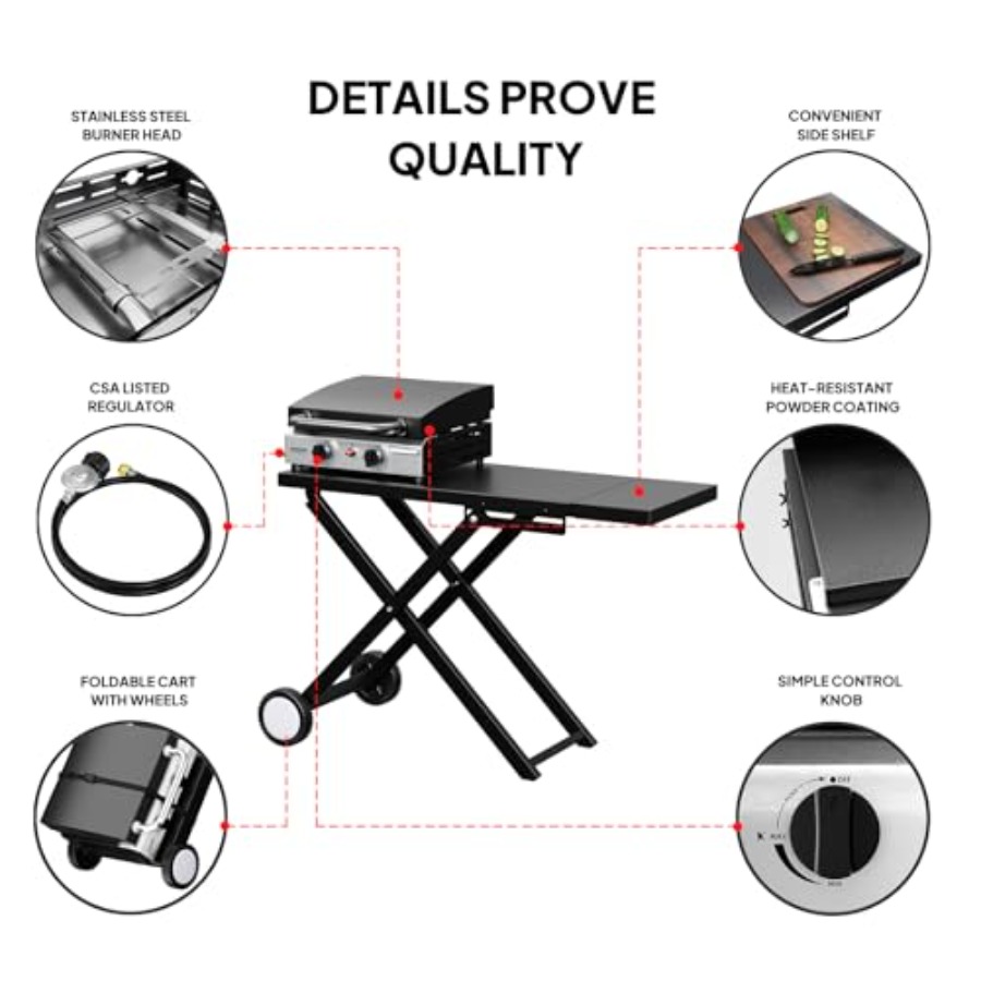 20000 BTU Foldable Flat Top Ga - Electric Griddle Flat Top avis et prix