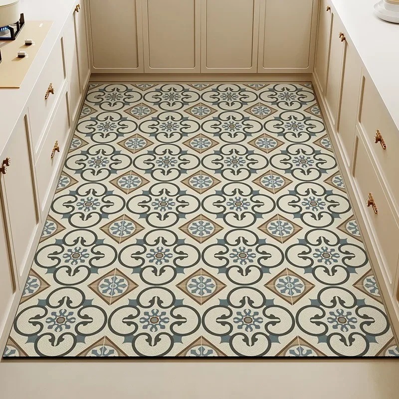 Vintage Floral Tile Print Kitc - Commercial Kitchen Tile Flooring avis et prix
