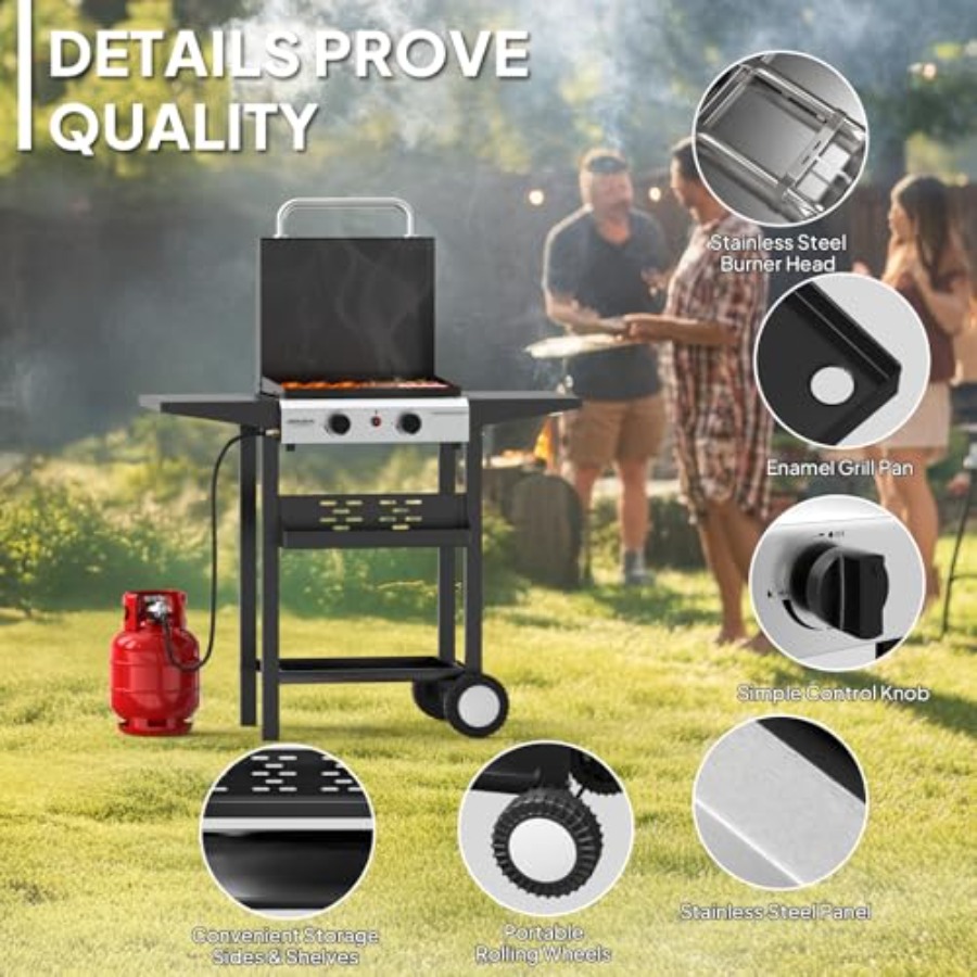 2 Burner Portable Propane Grid - Electric Griddle Flat Top avis et prix